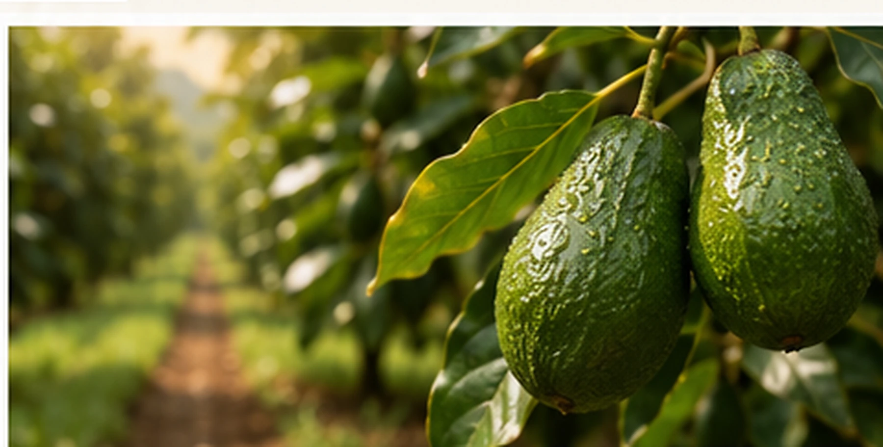 Avocados growing in a Latin American orchard