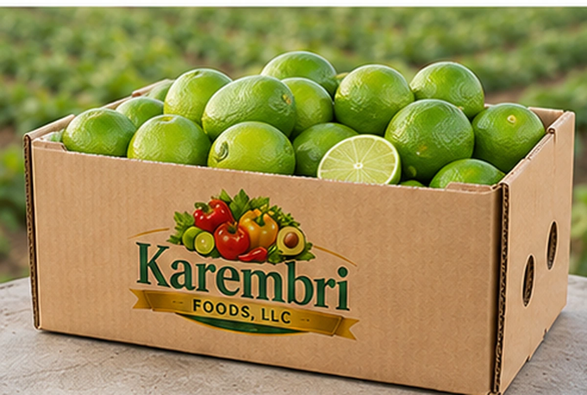 Karembri Foods box filled with fresh limes